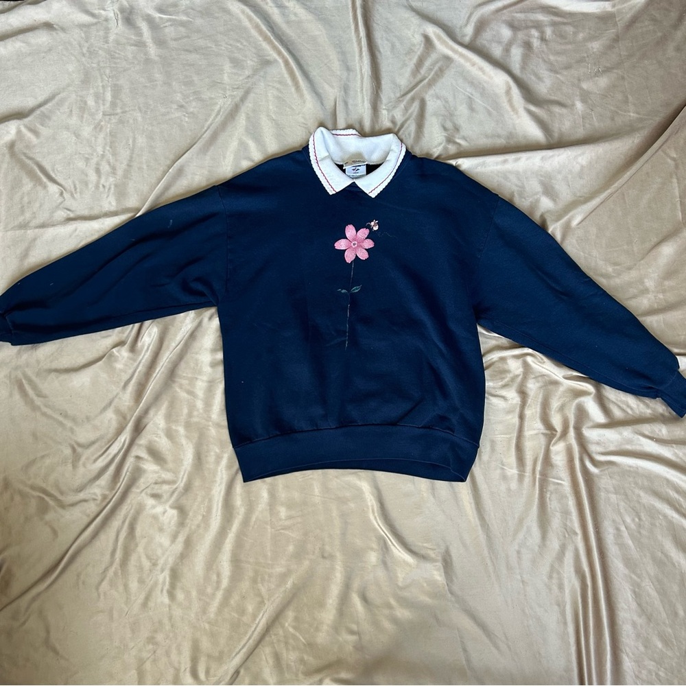 Vintage Blue Collared Sweater